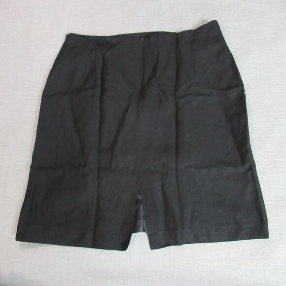 Jennifer & Grace Skirt Women Size 14 Black A-Line Linen Blend Career Office Work - Picture 4 of 9